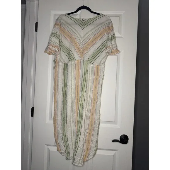 O'neill Low Tide Stripe Hi Low Swimsuit Coverup Dress Xl - Picture 2 of 2